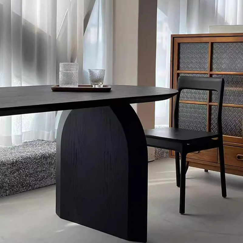 MRzenghong Minimalist Black Ash Elliptical Dining Table | Wayfair